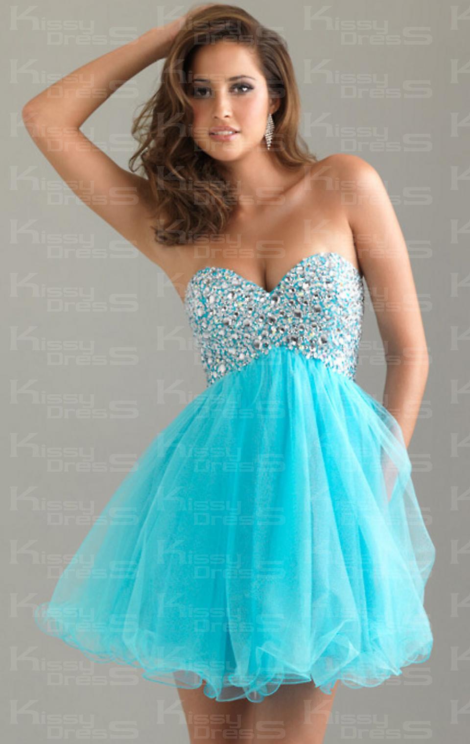 blue short prom dresses