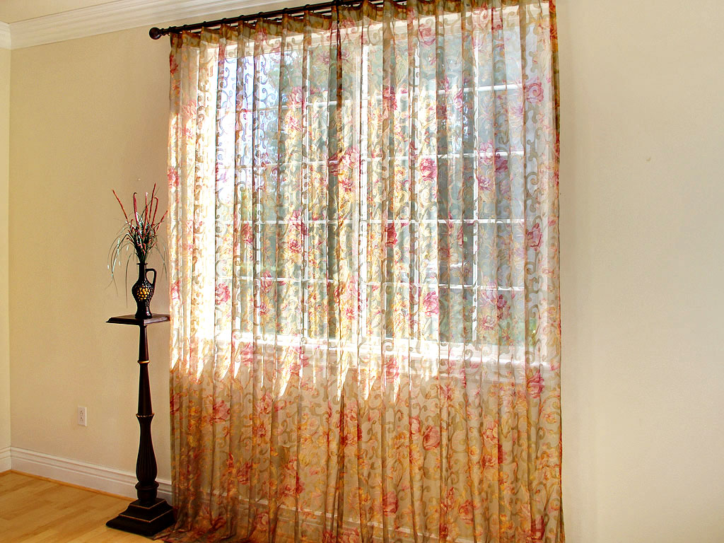 floral sheer curtains